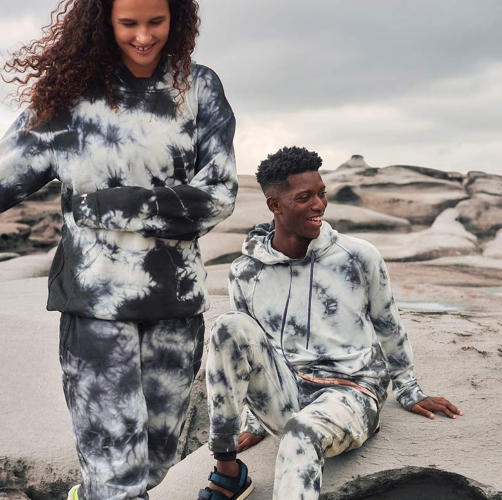 Lululemon White/Blue Tie Dye Hoodie